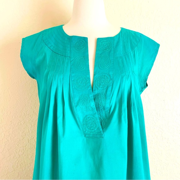 Calypso St. Barth Green Silk Tunic Dress - Picture 2 of 14